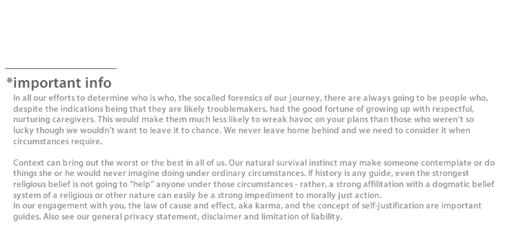 Index Page Disclaimer